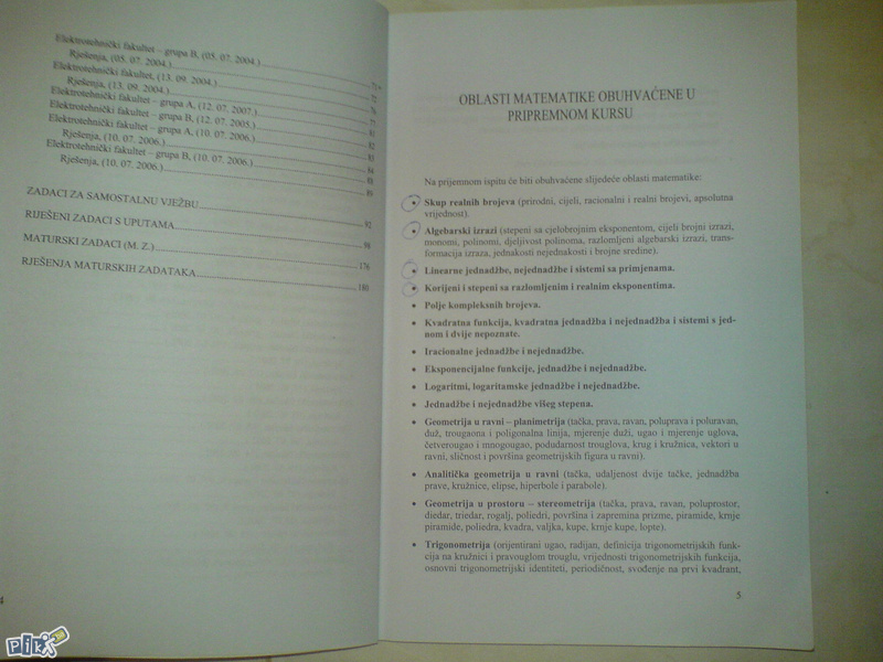 Zbirka zadataka za pripremnu nastavu iz matematike