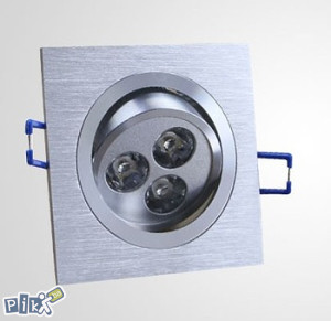 LED ugradni 3W kvadratni